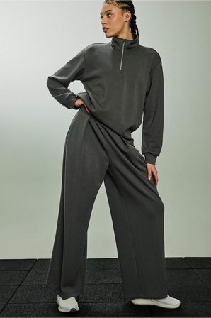 DeFacto Oversize Fermuarlı Modal Sweatshirt D7126AX26SPKH521