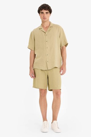 DeFacto %100 Keten Relax Fit Bermuda Şort F4599AX25HSKH497