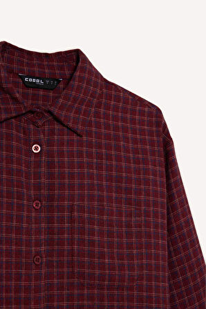 Overshirt Fit Dokulu Uzun Kollu Gömlek