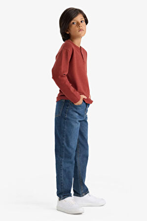 Erkek Çocuk Bisiklet Yaka Uzun Kollu Tişört