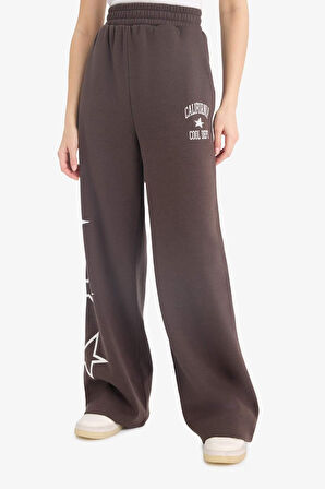 Coool Wide Leg Geniş Paça Baskılı Kalın Eşofman Altı