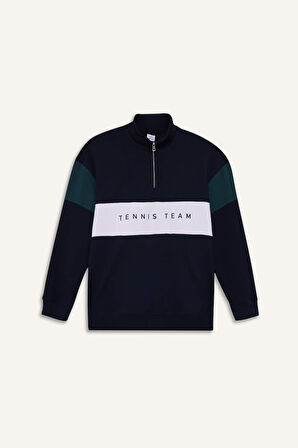 DeFactoFit Boxy Fit Dik Yaka Yarım Fermuarlı Sporcu Sweatshirt 