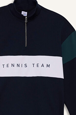 DeFactoFit Boxy Fit Dik Yaka Yarım Fermuarlı Sporcu Sweatshirt 