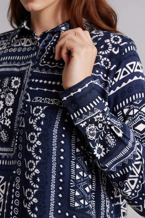 DeFacto Loose Fıt Desenli Gömlek Tunik T0609AZ26SPNV253