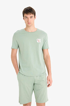 Pijama Takımı Baskılı Kısa Kollu Üst Şort 