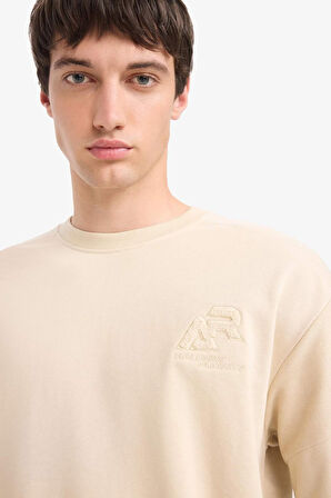 Boxy Fit Bisiklet Yaka Sweatshirt