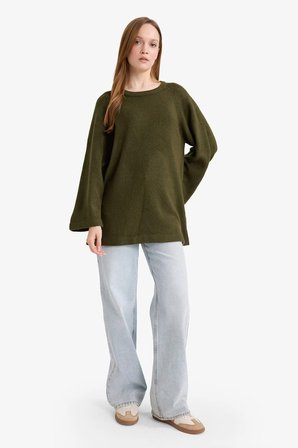 DeFacto Regular Fit Bisiklet Yaka Triko Kazak Tunik G6810AX25CWKH353