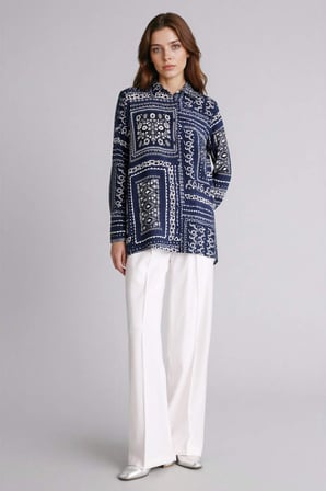 DeFacto Loose Fıt Desenli Gömlek Tunik T0609AZ26SPNV253