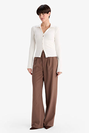 Fitted Polo Yaka Fitilli Kaşkorse Hırka