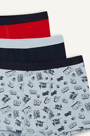 Erkek Çocuk Desenli 3'lü Boxer