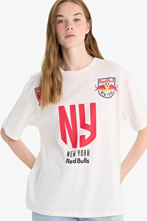 MLS Oversize Geniş Kalıp Bisiklet Yaka Sırt Baskılı Kısa Kollu Tişört