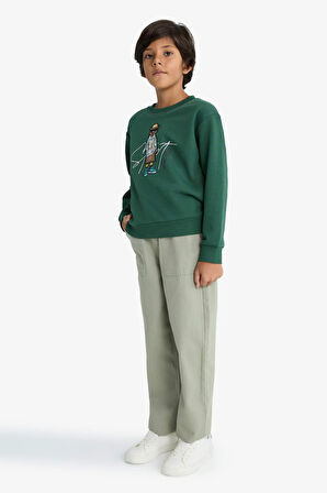 Erkek Çocuk Loose Fit Standart Paça Gabardin Pantolon