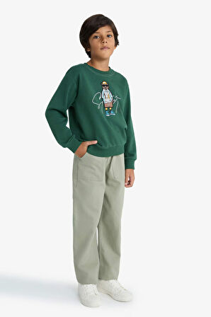 Erkek Çocuk Loose Fit Standart Paça Gabardin Pantolon