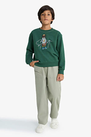 Erkek Çocuk Loose Fit Standart Paça Gabardin Pantolon