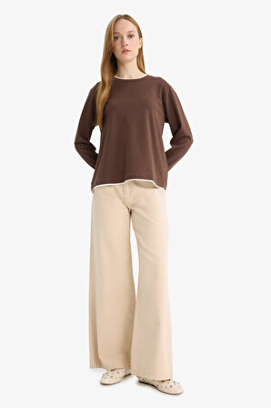 Regular Fit Bisiklet Yaka Uzun Kollu Tunik