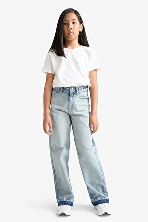 Kız Çocuk 90's Wide Leg Geniş Paça Jean Pantolon