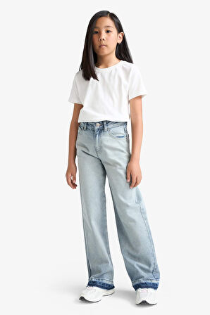 Kız Çocuk 90's Wide Leg Geniş Paça Jean Pantolon