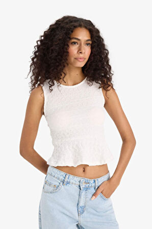 Slim Fit Dar Kesim Bisiklet Yaka Bürümcük Atlet