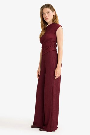 DeFacto Wide Leg Geniş Bol Paça Bürümcük Pantolon D3570AX25AUBR237