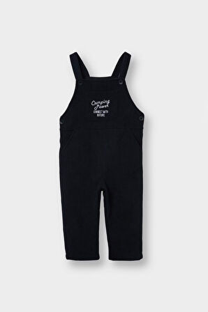 Erkek Bebek 2'li Takım Basic Düz Sweatshirt Fitilli Kadife Salopet