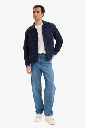 DeFacto Boxy Fit Kareli Flanel Uzun Kollu Gömlek G4726AX25WNNV64