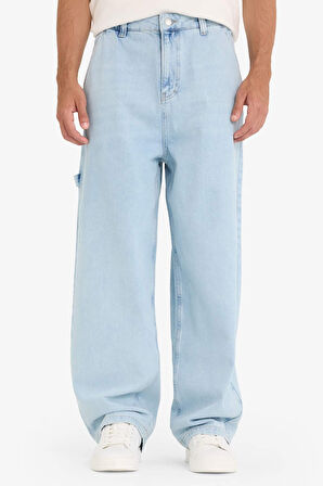 DeFacto %100 Pamuk Skater Fit Geniş Paça Jean Yıkamalı Pantolon F5668AX25AUNM39