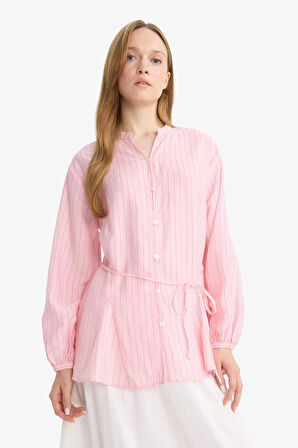 Relax Fit Çizgili Uzun Kollu Tunik