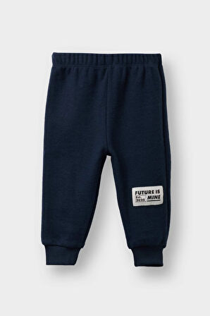 Erkek Bebek 2'li Takım Baskılı Selanik Kumaş Sweatshirt Eşofman Altı