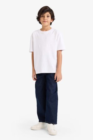 DeFacto %100 Pamuk Barrel Fit Düz Paça Jean Pantolon Erkek Çocuk G4381A826SPBE278