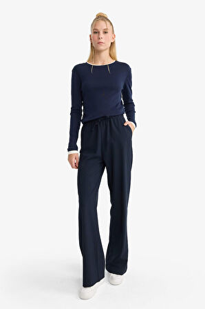 Coool Wide Leg Beli Bağcıklı Normal Bel Pantolon