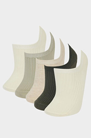 Kadın 5'li Pamuklu Patik Çorap