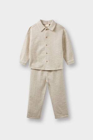 Erkek Bebek 2'li Takım Uzun Kollu Gömlek Pantolon