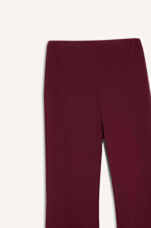 DeFactoFit Flare Fit Toprlayıcı Yüksek Bel İspanyol Paça Standart Boy Ribana Sporcu Pantolon