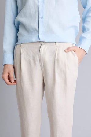 DeFacto %100 Keten Normal Kesim Crop Duble Paça Yazlık Kumaş Pantolon C1826AX26SMBG106