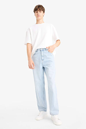 Baggy Fit Geniş Kalıp Geniş Paça Jean Yıkamalı Pantolon