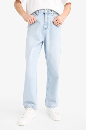 Baggy Fit Geniş Kalıp Geniş Paça Jean Yıkamalı Pantolon