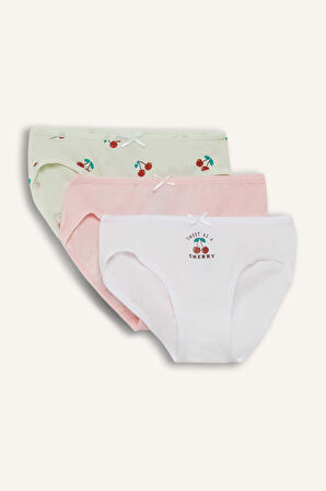 Kız Çocuk Meyve Desenli 3'lü Slip Külot