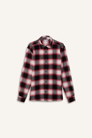 DeFacto Regular Fit Polo Yaka Flanel Kareli Uzun Kollu Gömlek F7115AX25WNBR490