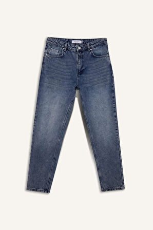 90's Slim Fit Dar Kalıp Yüksek Bel Dar Paça Jean Pantolon