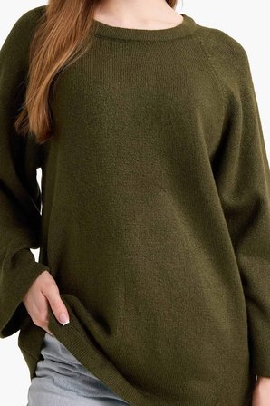 DeFacto Regular Fit Bisiklet Yaka Triko Kazak Tunik G6810AX25CWKH353