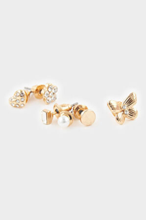 Kadın 8'li Gold Küpe