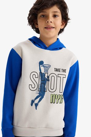 DeFacto Kapüşonlu Baskılı İçi Yumuşak Tüylü Sweatshirt Erkek Çocuk G5651A825CWGR492