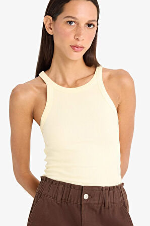 DeFacto Slim Fit Dar Kesim Halter Yaka Fitilli Kaşkorse Atlet E2176AX25SPYL450