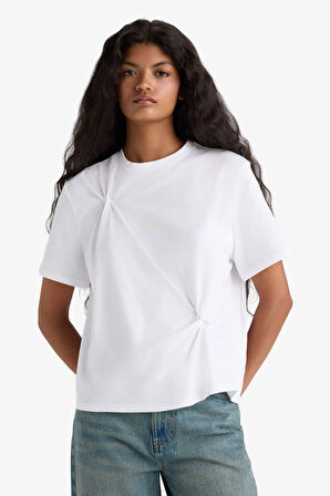 Regular Fit Bisiklet Yaka Penye Kısa Kollu Tişört