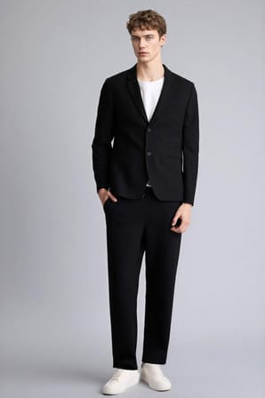 DeFacto Modern Fıt Penye Blazer Ceket F2347AX26SPBK27