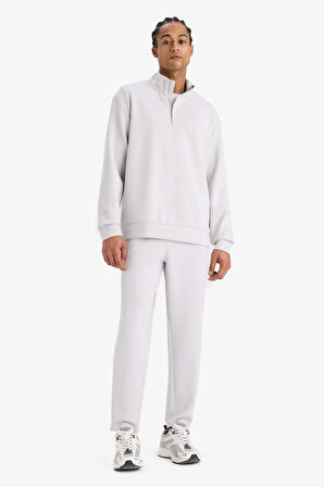 DeFactoFit Standart Fit Dik Yaka Modal Sporcu Sweatshirt