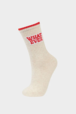 Kadın Rahat Lastikli 3'lü Pamuklu Uzun Çorap