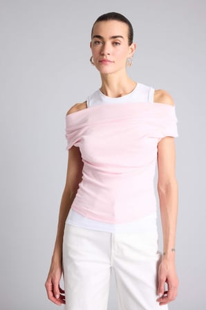 DeFacto Slim Fit Çift Katmanlı Ribana Tişört G9546AX26SPPN186