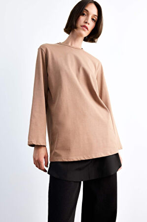 Relax Fit Yarı Elastik Bantlı Bel Poplin Tesettür Kapatıcı Parça