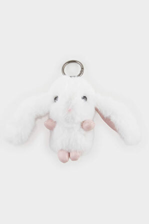 Kadın Beyaz Tavşan Charm Anahtarlık